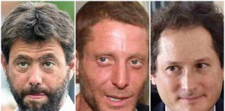 Andrea Agnelli, Lapo e John Elkann (ANSA)