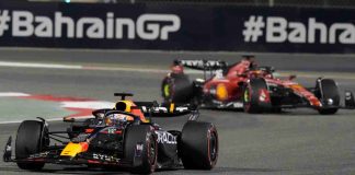 F1 Red Bull e Ferrari in pista in Bahrain (LaPresse)