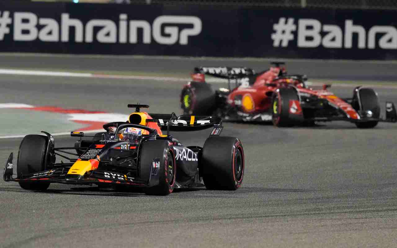 F1 Red Bull e Ferrari in pista in Bahrain (LaPresse)