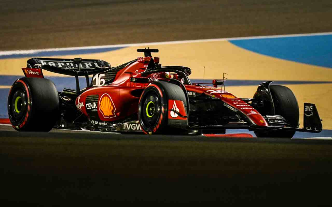 Ferrari SF-23 con Leclerc in Bahrain (LaPresse)