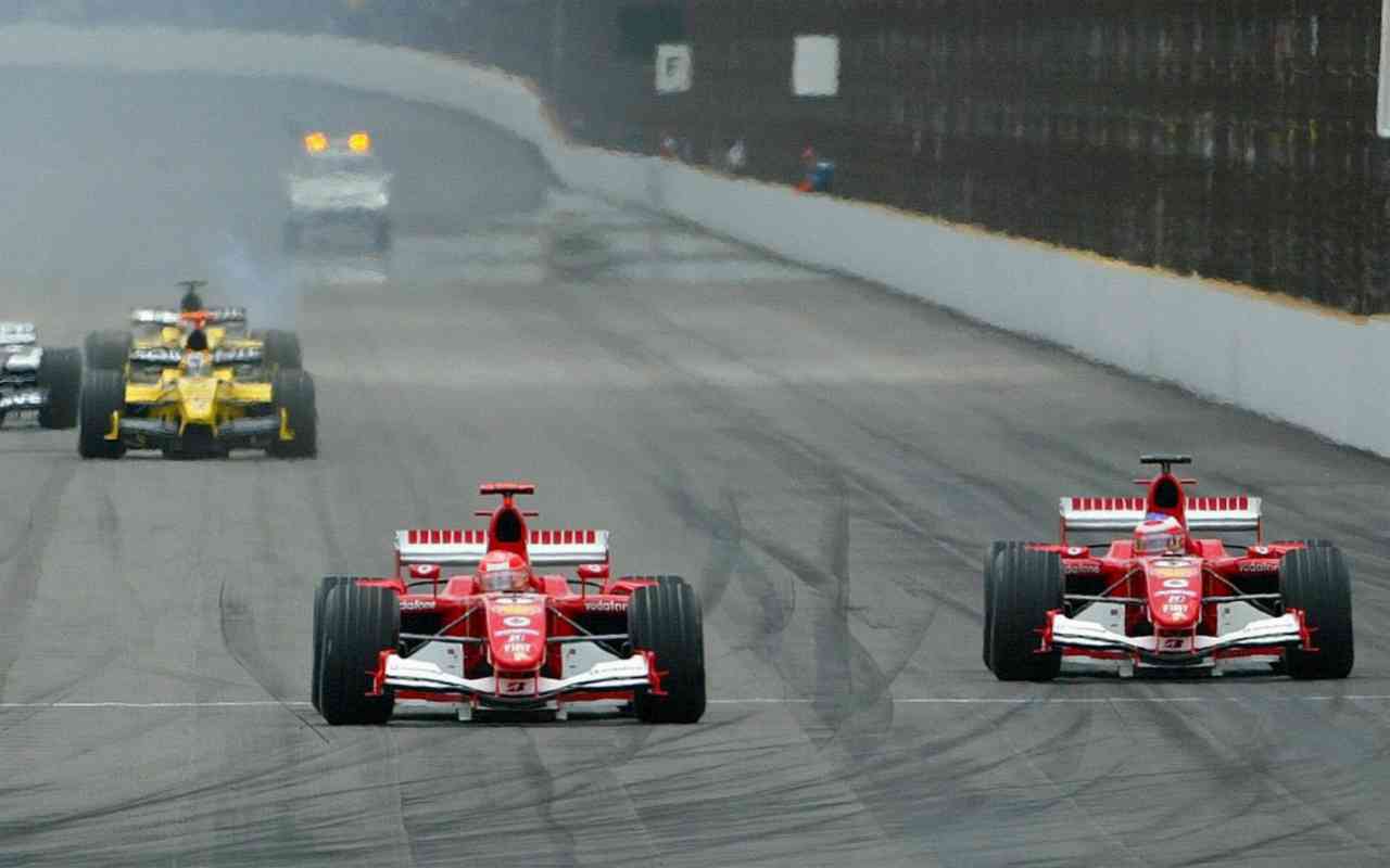 F1 GP USA 2005 con le Ferrari al comando in partenza (ANSA)
