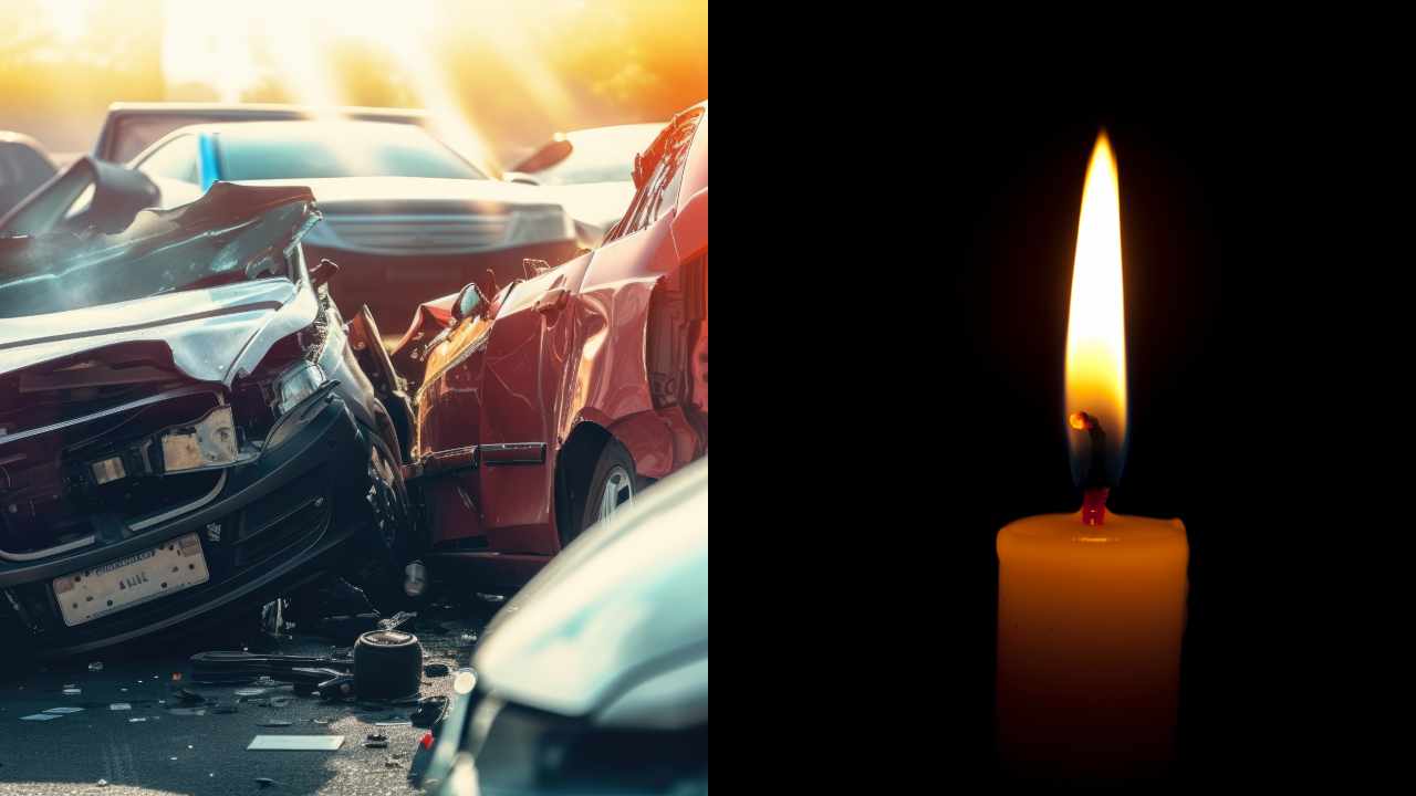 Incidente auto candela lutto