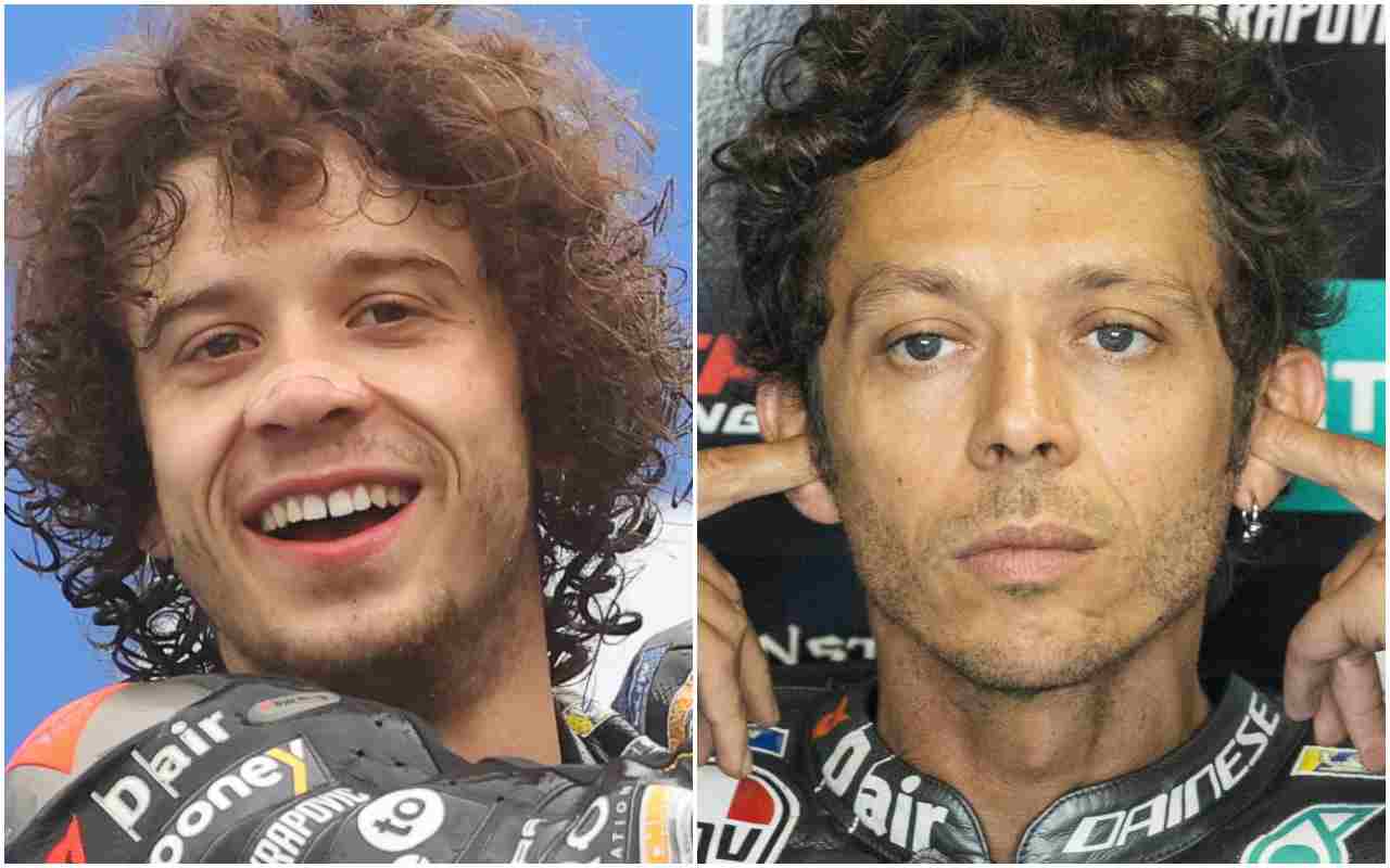 Valentino Rossi e Marco Bezzecchi (ANSA)