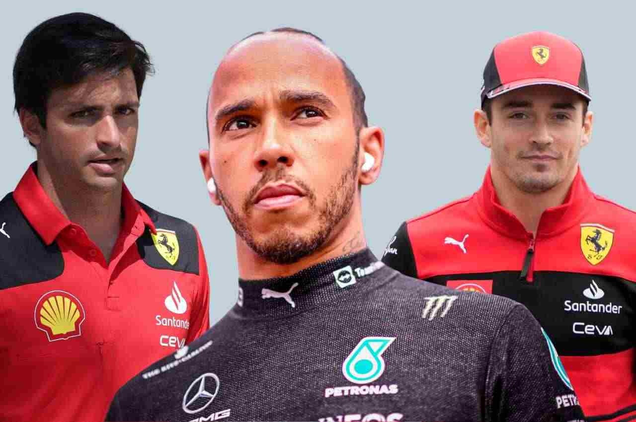 Carlos Sainz, Lews Hamilton, Charles Leclerc