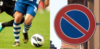 Calciatore divieto di sosta