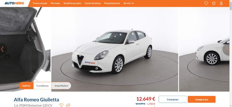 Un'Alfa Romeo Giulietta al costo di una Panda