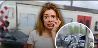Mercedes investita da un treno