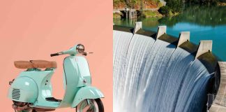 Si lancia con la Vespa da una diga