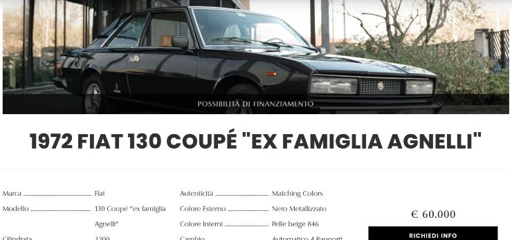 FIAT 130 Coupé, la macchina speciale degli Agnelli