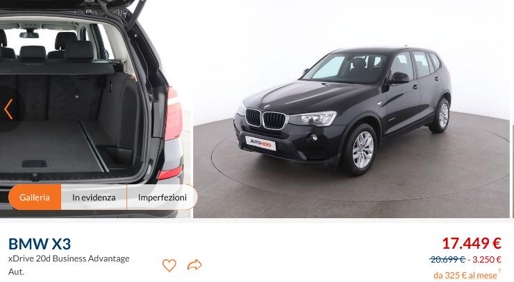 BMW X3 che offerta