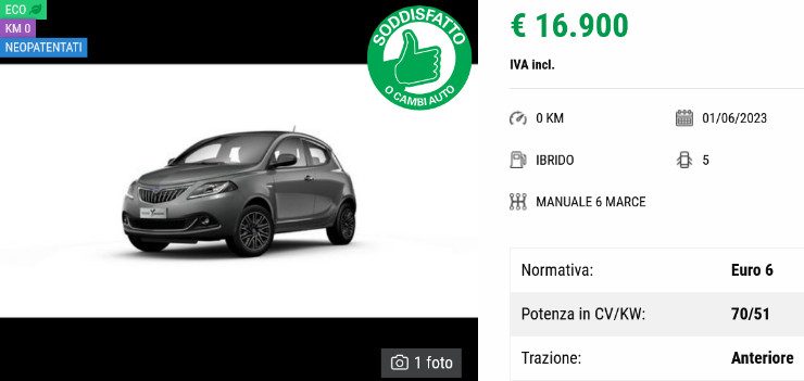 Lancia offerta davvero pazzesca