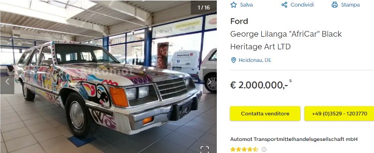 Ford Africar, costo pazzesco