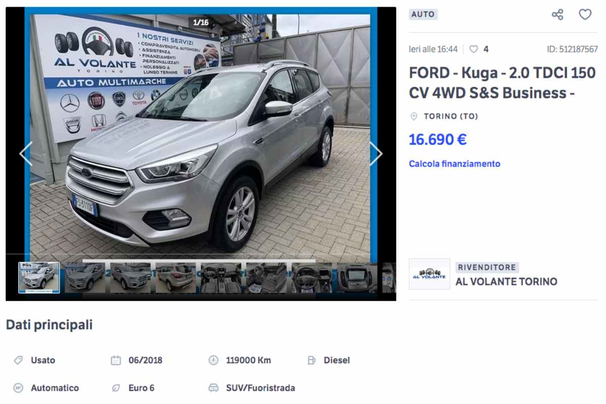 Ford Kuga usato in vendita annuncio