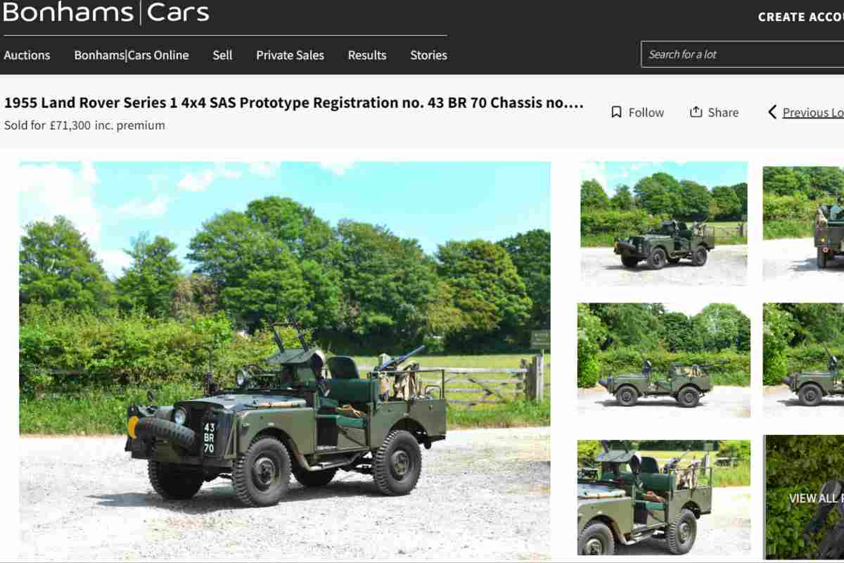Il prototipo di Land Rover che piaceva anche all'esercito in vendita | Prezzo da grande affare!
