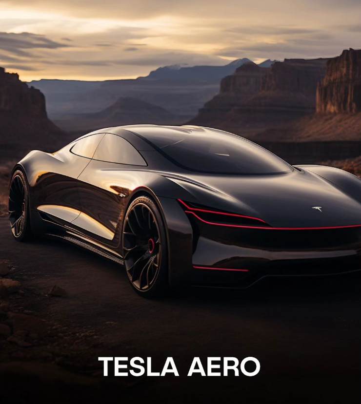 Tesla Aero disegno Intelligenza Artificiale