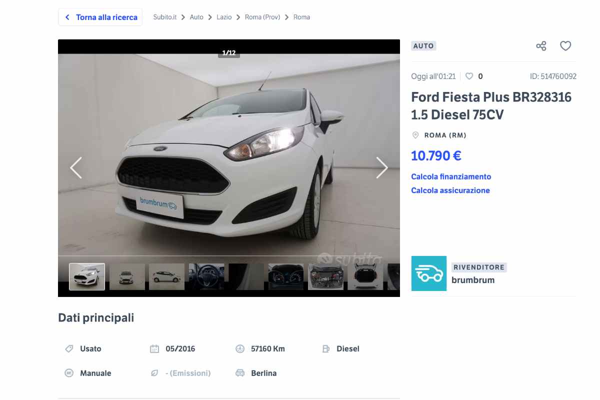Ford Fiesta usata in vendita annuncio