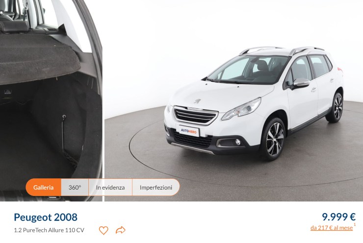 Peugeot 2008 offerta AutoHero