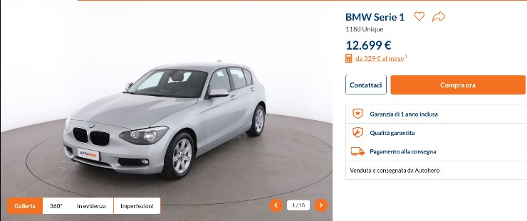 BMW Serie 1 prezzo strepitoso