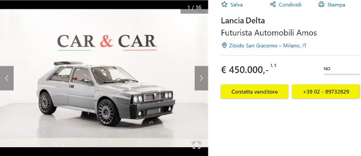 Lancia Delta prezzo folle