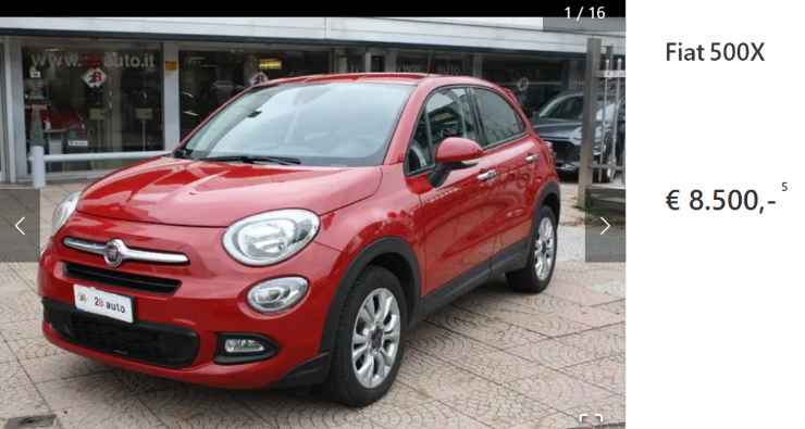 fiat 500x prezzo stracciato