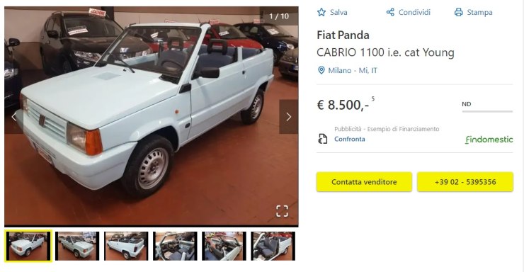 Fiat Panda Cabrio annuncio