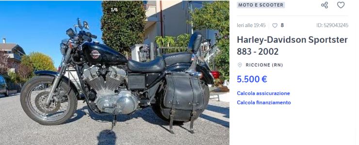 Harley Davidson Spotster 883 R Vespa offerta moto usata