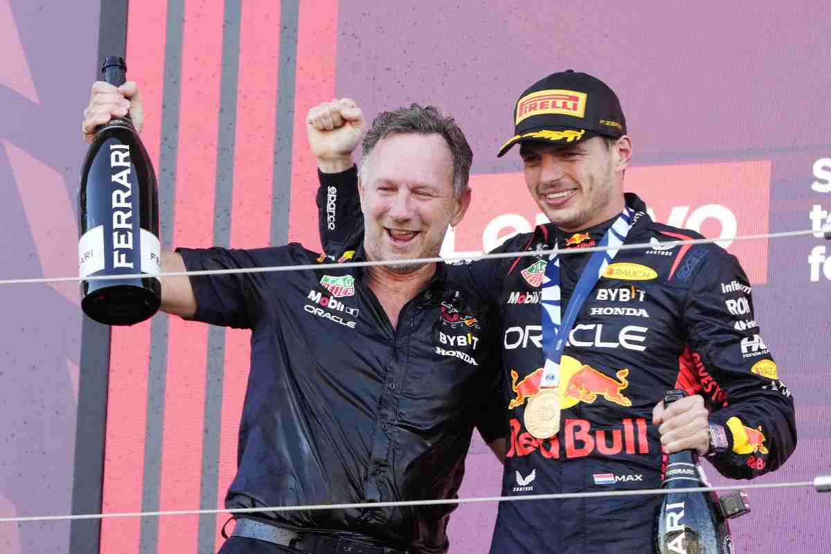 Christian Horner e Max Verstappen che caos