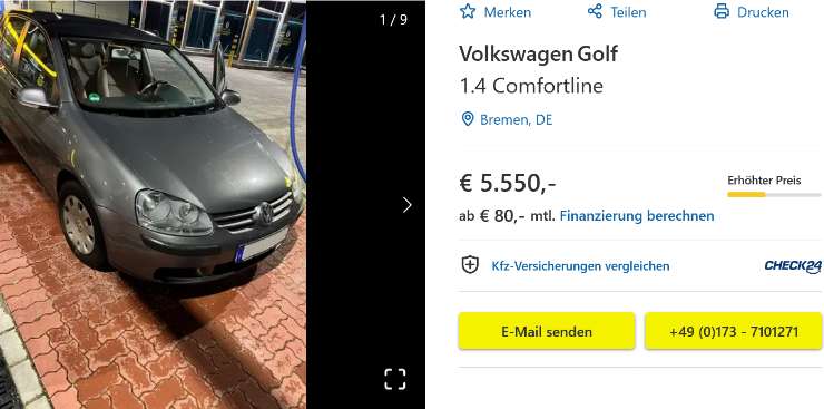 Volkswagen Golf che prezzo