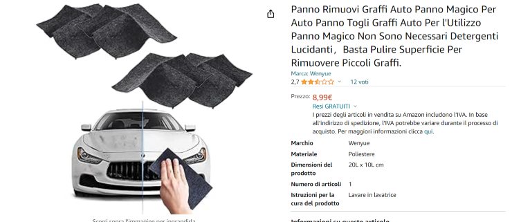 Problema graffio auto carrozzeria risolto 12 Euro occasione