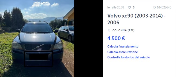 Volvo XC90 occasione auto usata costo ridotto