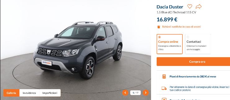 Dacia Duster offerta