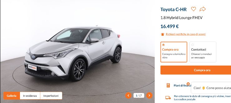 Toyota C-HR offerta clamorosa