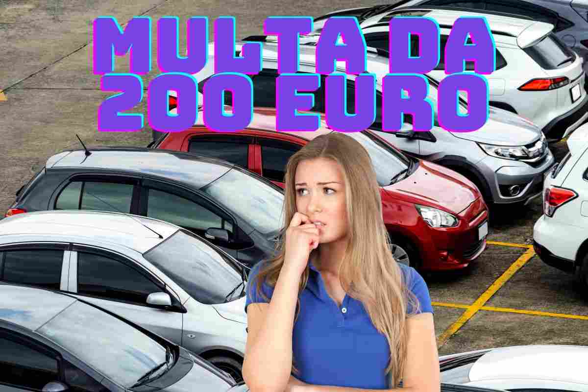 Parcheggio multa contromano auto 200 Euro sanzione