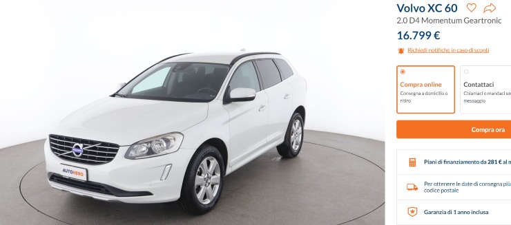 Volvo XC60 auto usata occasione SUV costo economico