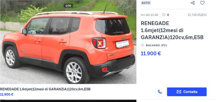Jeep Renegade prezzo basso